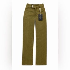 Flamingals Olive Green Wide Leg Pants Sz L